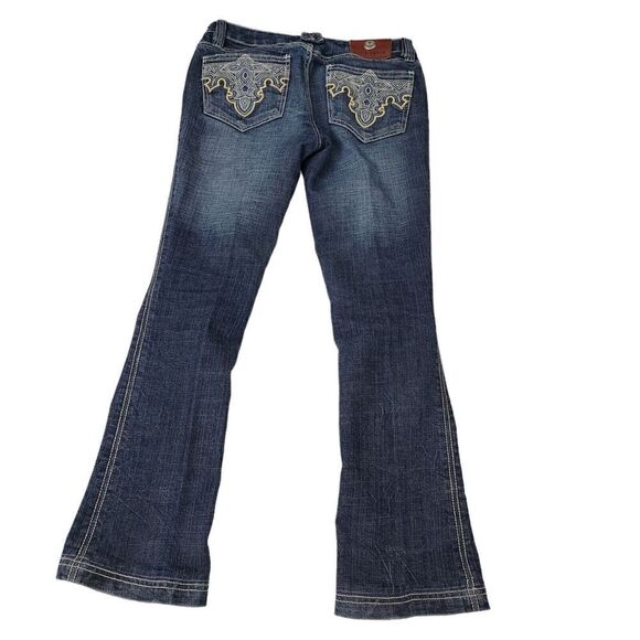 Antik Denim Jeans Womens 26 Blue Bootcut‎ Low Rise Embroidered Boho Festival - Picture 1 of 14